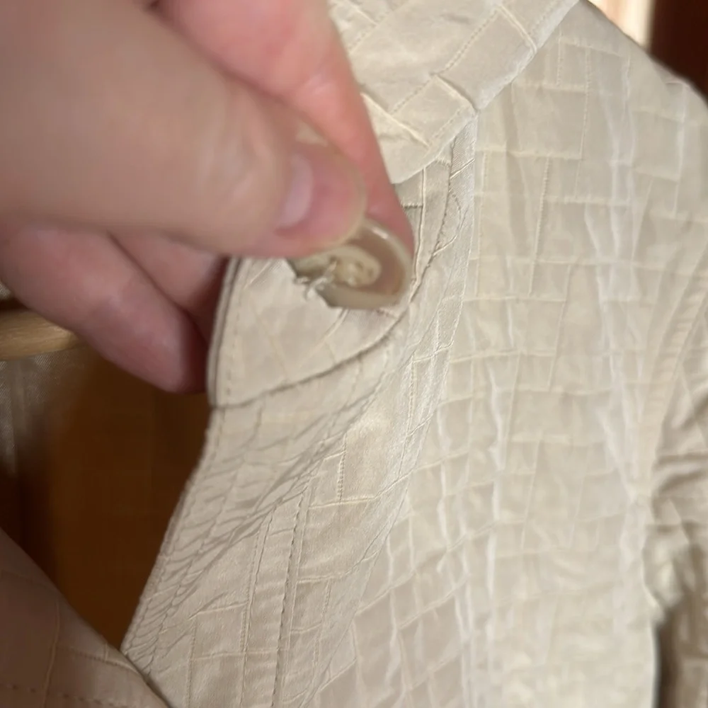 Randy Kemper Cream Ivory Quilted Jacket Size 8 - Picture 10 of 10